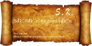 Sáfár Krisztián névjegykártya